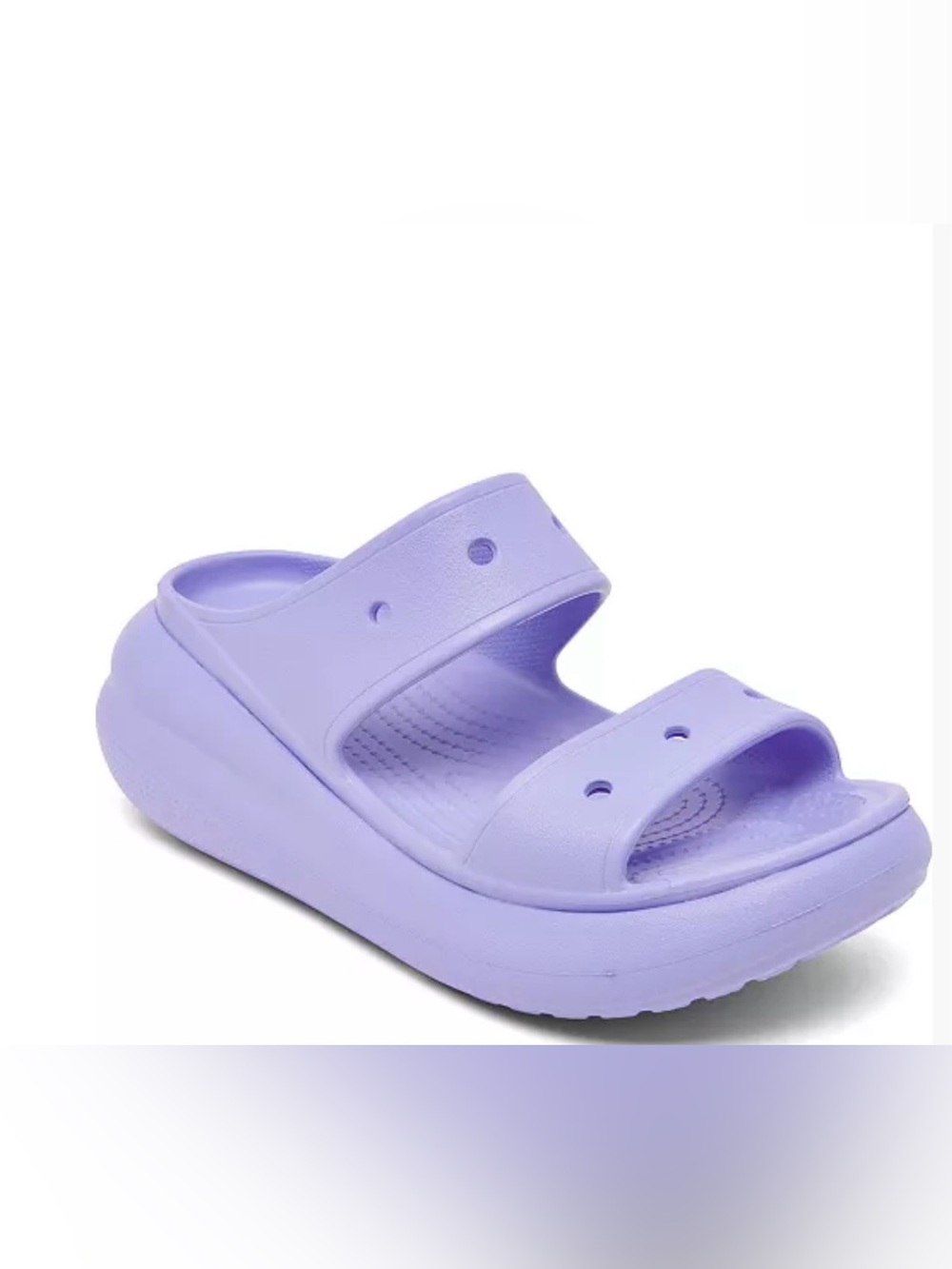 Crocs classic crush sandals platform rubber two strap purple womens 11